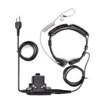 2-poliges, dehnbares, gewickeltes taktisches Kehlkopfmikrofon U94 PTT für MIDLAND Radio